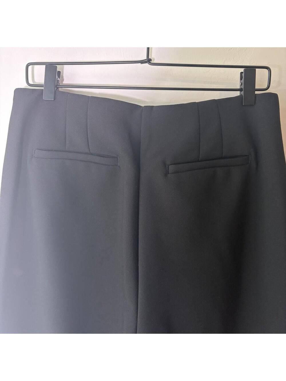 Loft Womens High Waist Straight Leg Trousers Black Size 8 Dress Pants - Picture 7 of 7